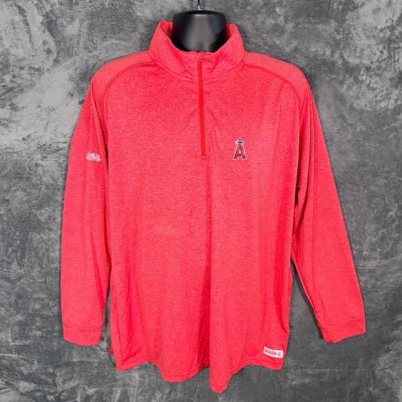Stitches Other - Los Angeles Angels Stitches Mens Quarter‎ Zip Pullover MLB Jacket Size XL Red